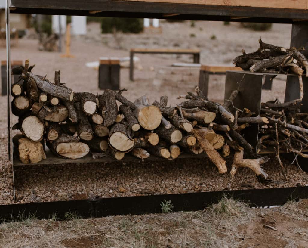 Pine Tree Chopped up as Firewood for the Campfire at KitFox in Santa Fe New Mexico